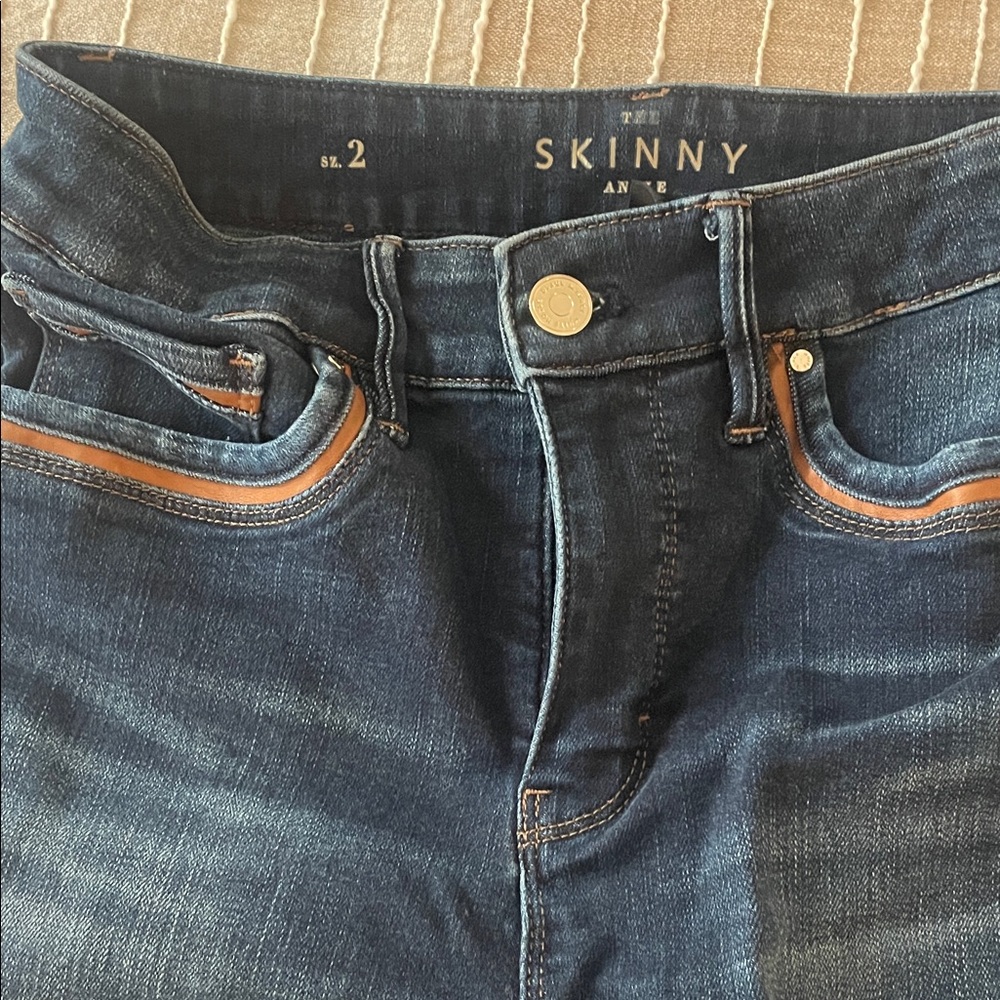 White House Black Market Skinny Ankle Jeans - Dark Blue
